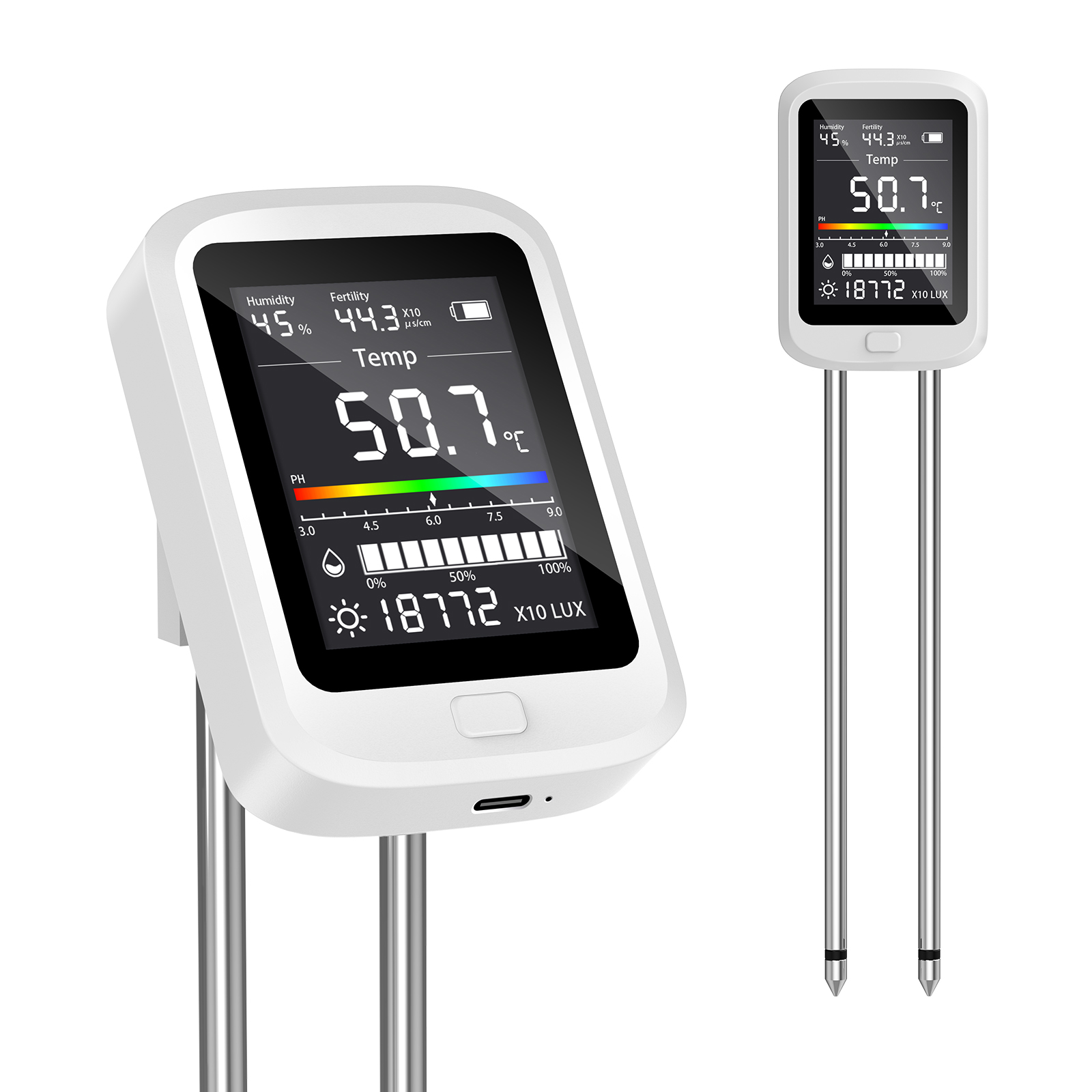 Plant Monitor - 6-in-1 Soil Moisture Meter, Hygrometer for