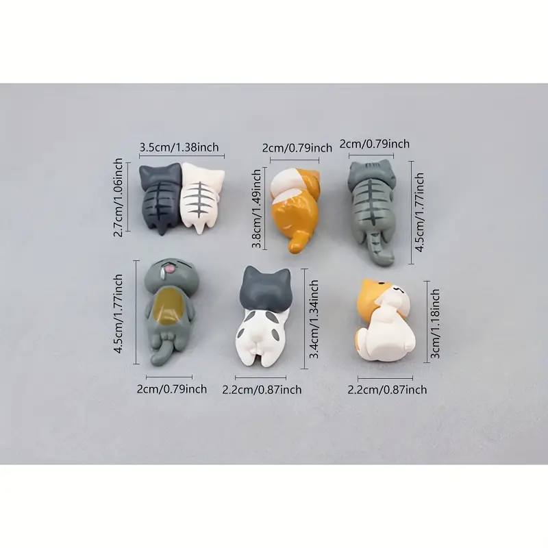 6pcs PVC Cartoon Cat Figurines - Plant Monitor recension och pris
